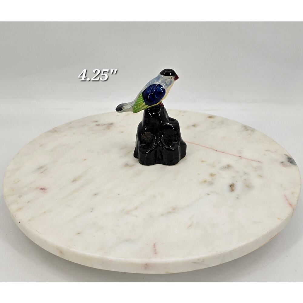 Vintage Gottagecore Vintage‎ Floral Ceramic Bird Flower Frog / Toothpick Holder